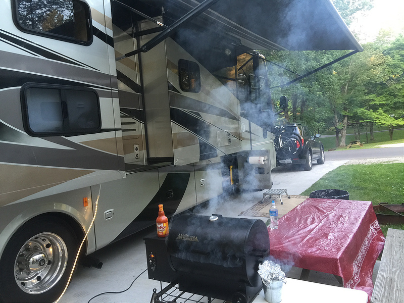 Smokin' wings at Lake Rudolph Campground