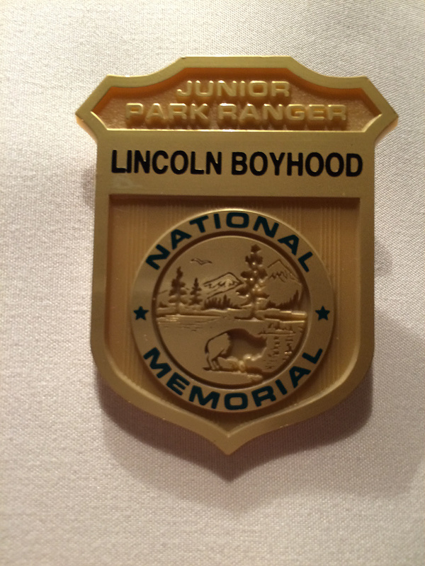 Lincoln Boyhood Memorial Junior Ranger Badge