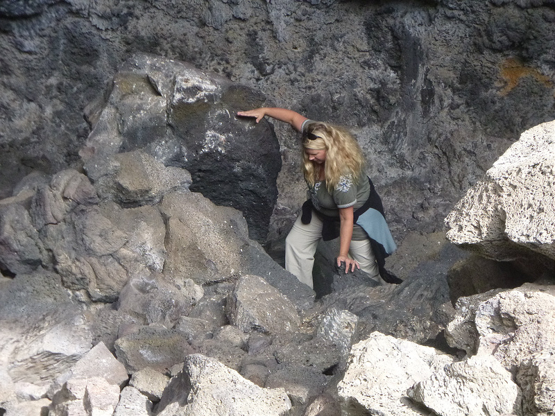 Craters of the Moon - M Climbs Rock Pile